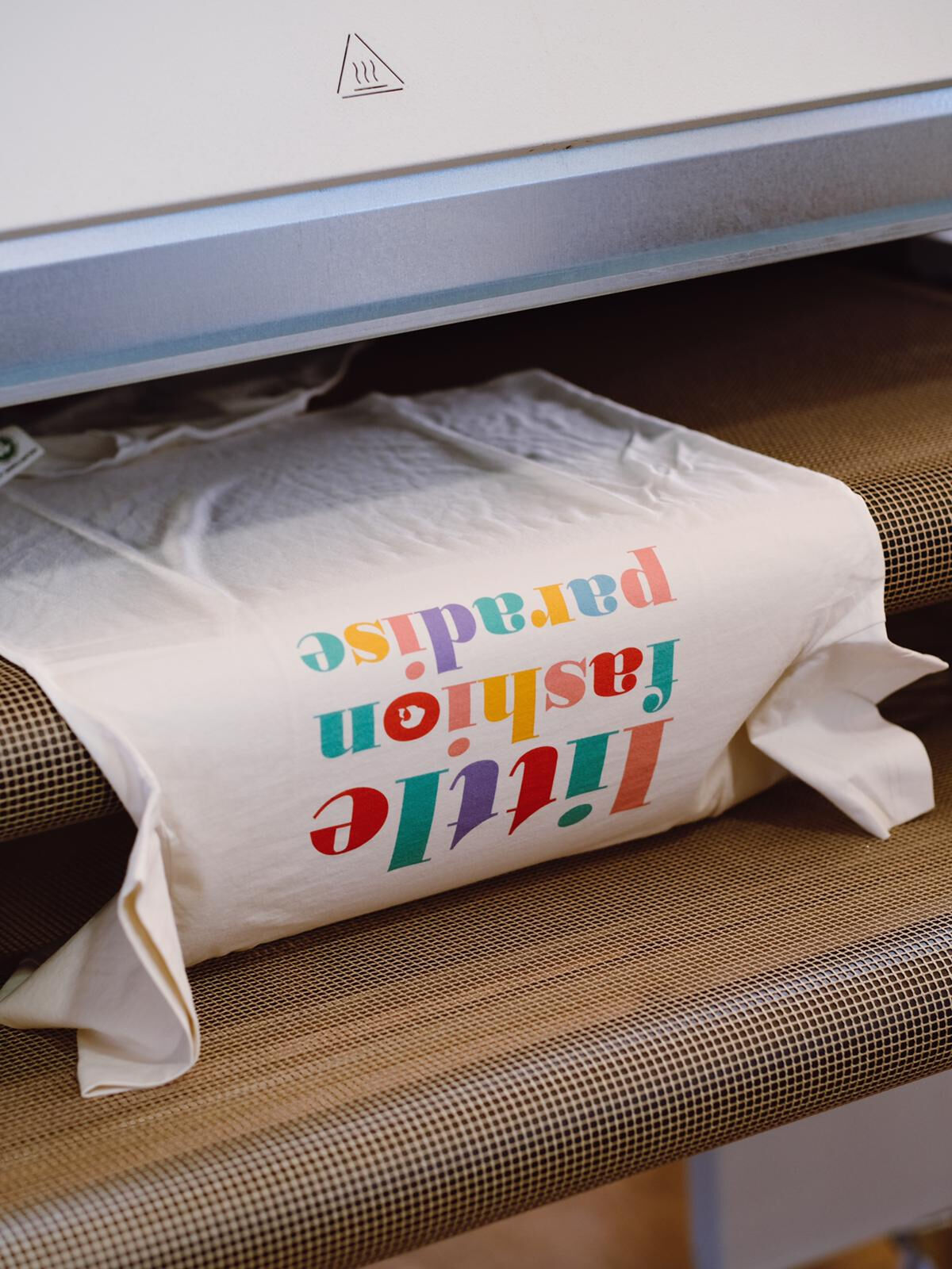 Garment fixed on platen for DTG printing
