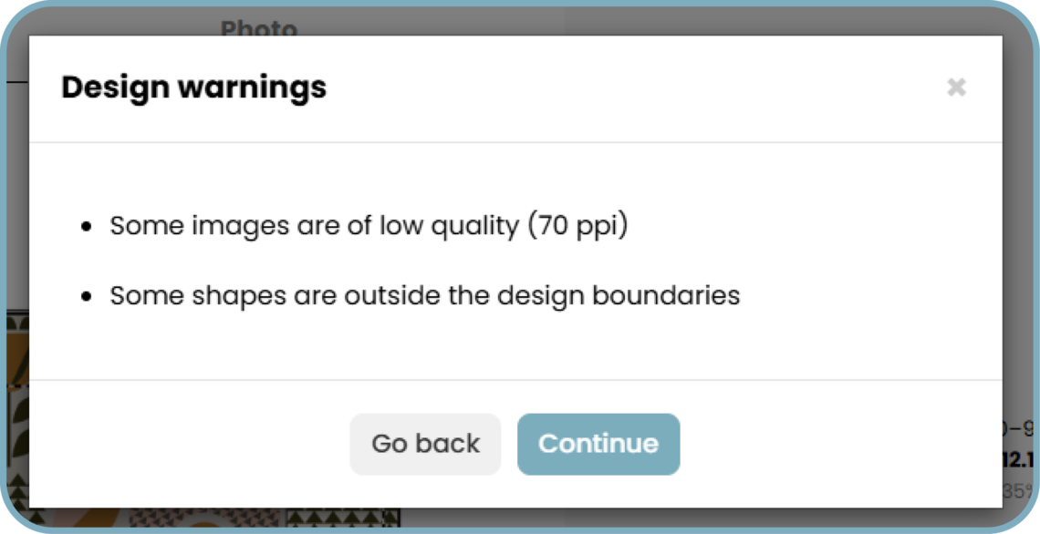AOP editor DPI warning message banner