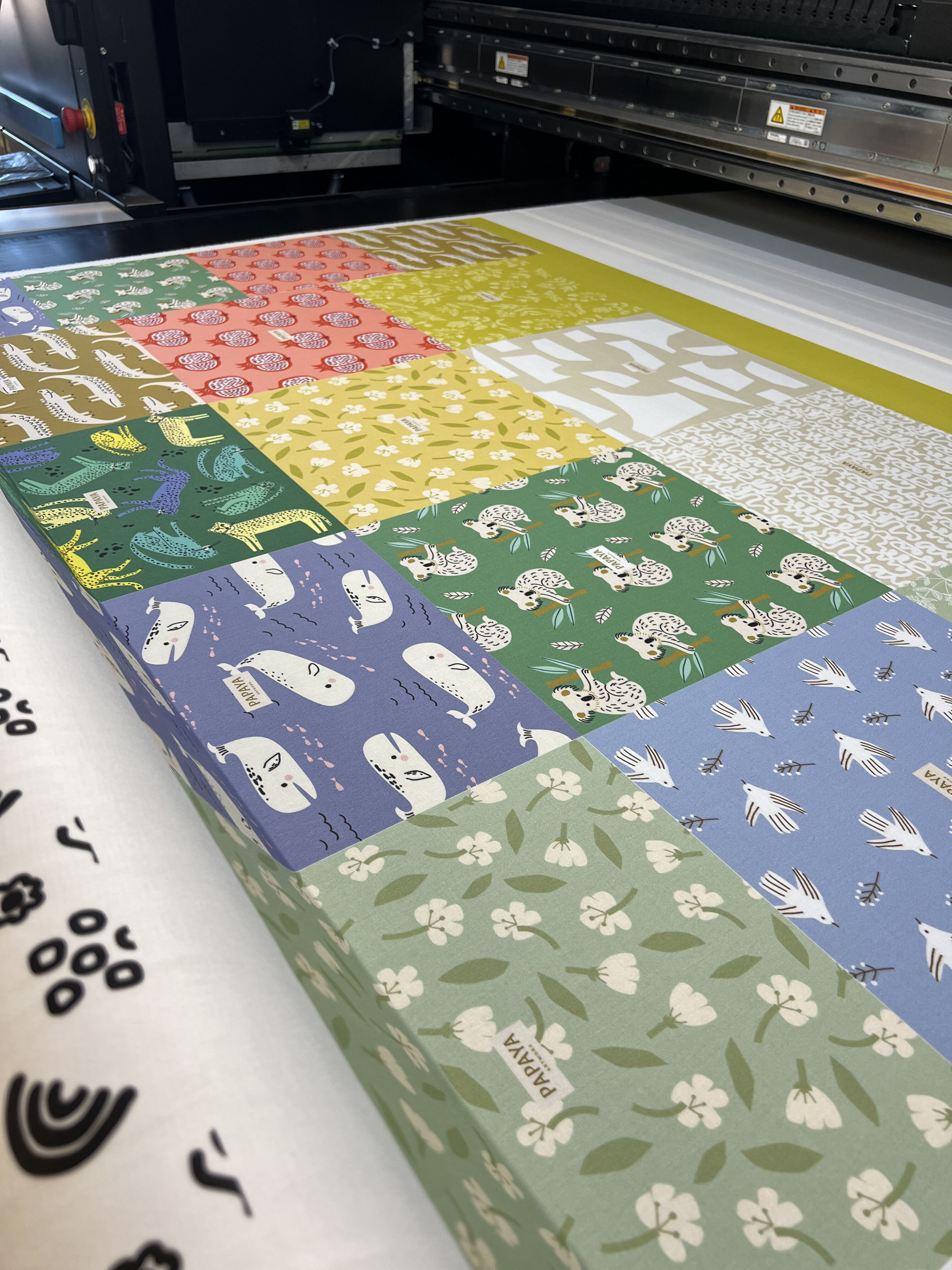 Custom printed fabric rolls by Caspar