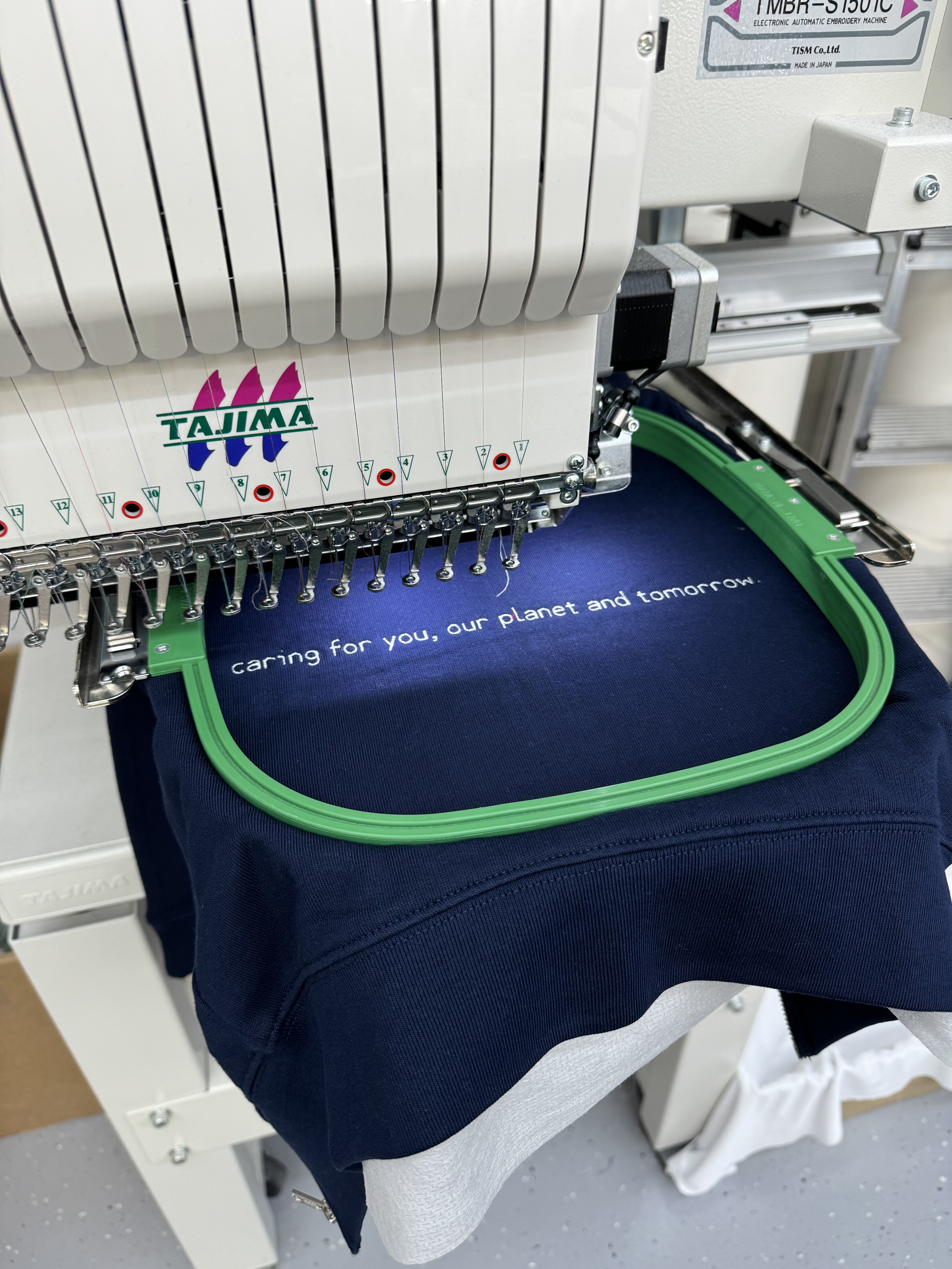 Garment fixed on platen for DTG printing